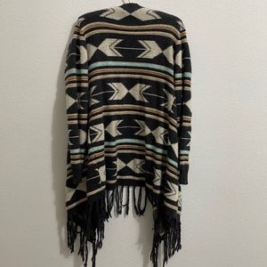 ANGIE Aztec Design Fringe Sweater
